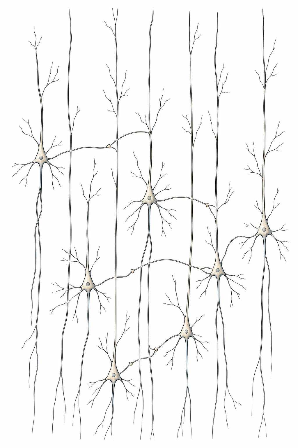 Modern companion illustration for Figure 2.2 showing associated cortical pyramidal neurons