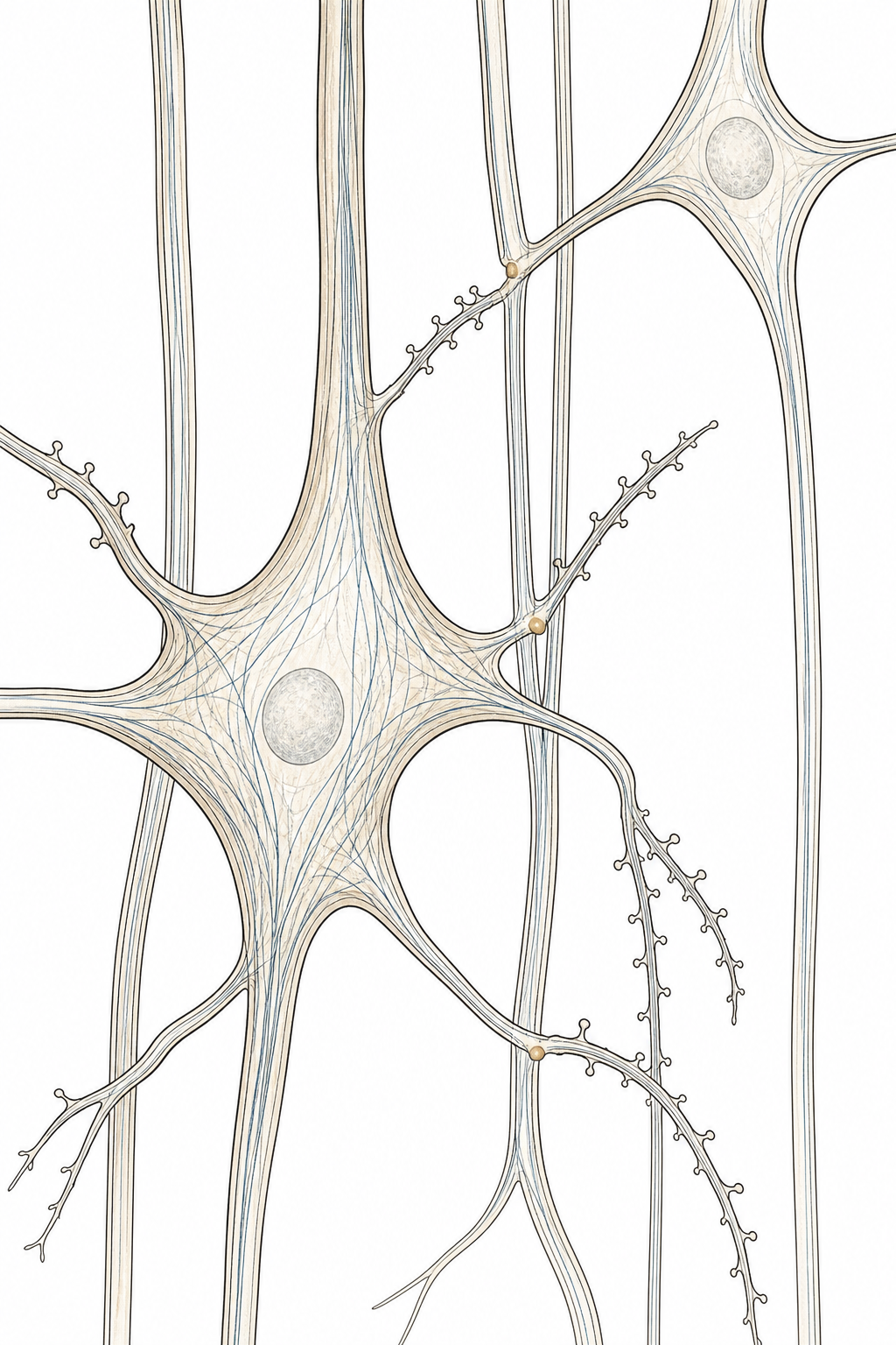 Modern companion illustration for Figure 2.3 showing neurons with visible intraneuronal cytoskeleton