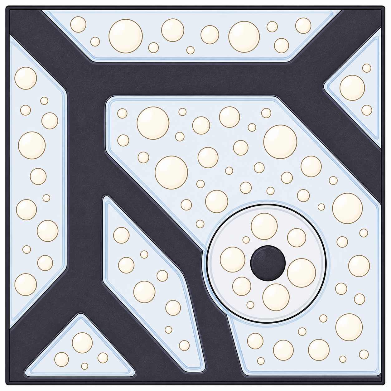 Modern companion diagram for Figure 5.21 showing enzymes held near the microtrabecular lattice in ordered vicinal water